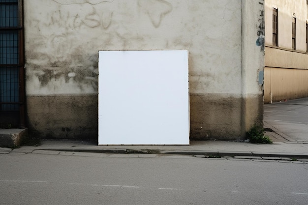 a Blank white mockup sign isolated outside AI Generative