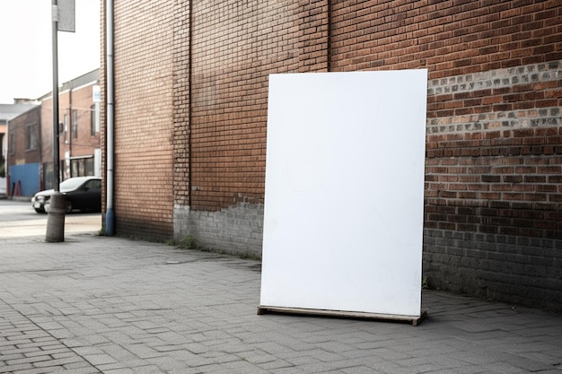 a Blank white mockup sign isolated outside AI Generative