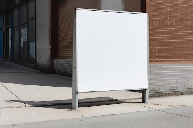 a Blank white mockup sign isolated outside AI Generative