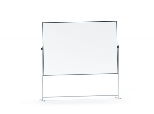 Blank white office marker board mockup, isolated