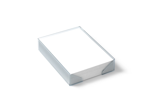 Blank white paper sheet  in plastic holder