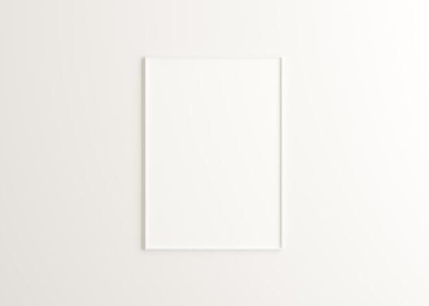 a blank white picture frame on a white wall