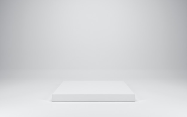 Blank white podium, 3d render