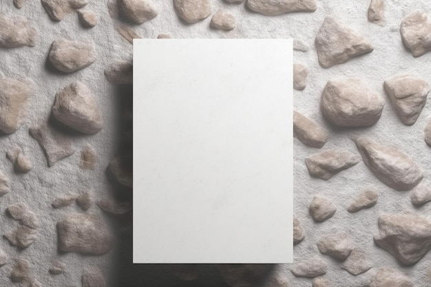 Blank white poster mockup on minimalistic