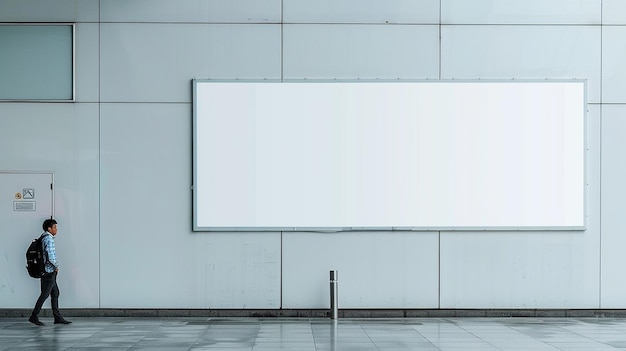 a blank white poster on a wall with a white frame