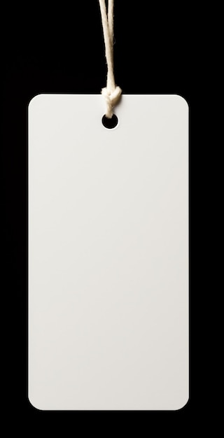 Photo a blank white rectangular tag isolated on a solid background