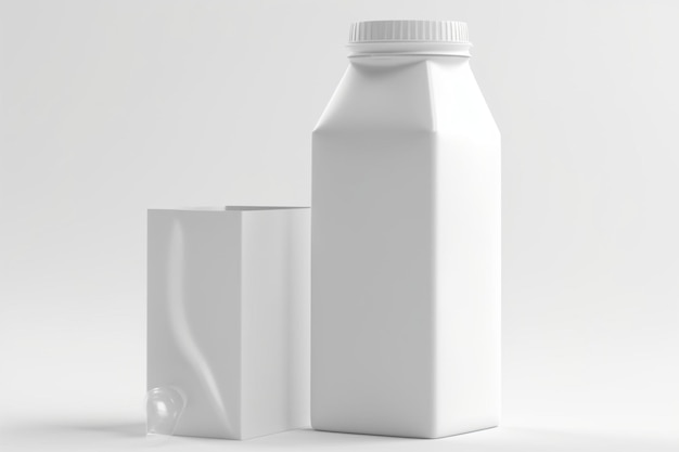 Blank white rex juice or milk pack lid mockup set