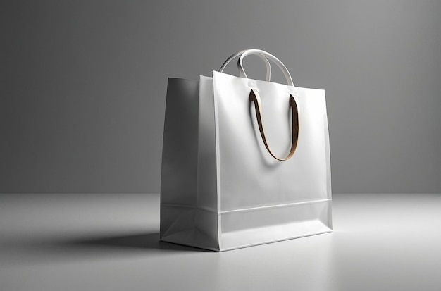 blank white shopping paper bag 3d rendering