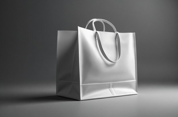 blank white shopping paper bag 3d rendering