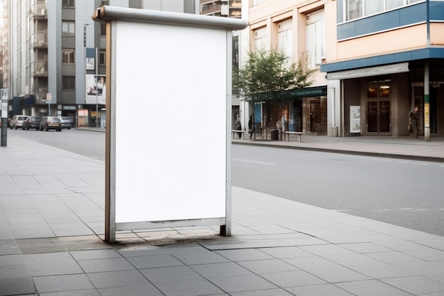 a Blank white sign board mockup isolated outside AI Generative