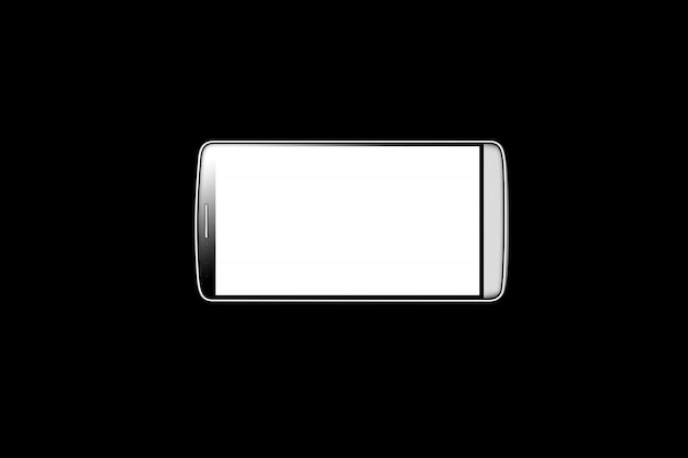 Blank white smartphone screen isolated 