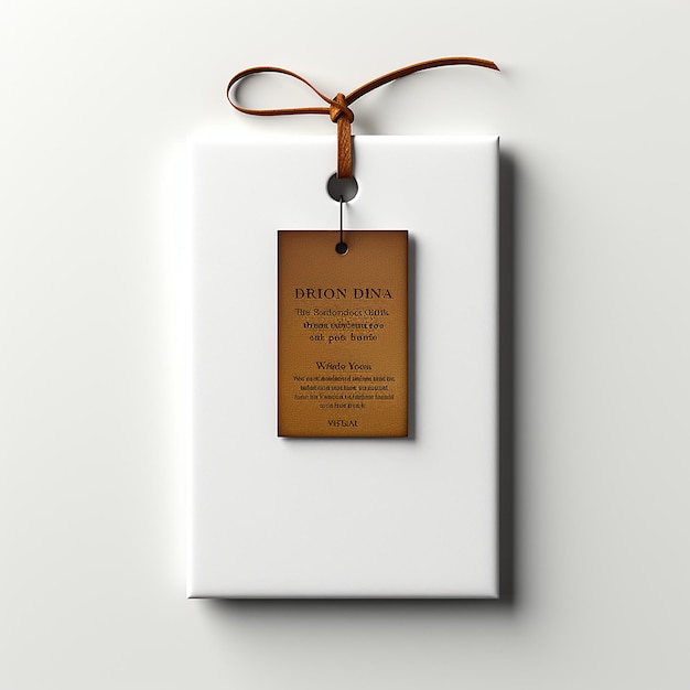 Blank white square label mockup