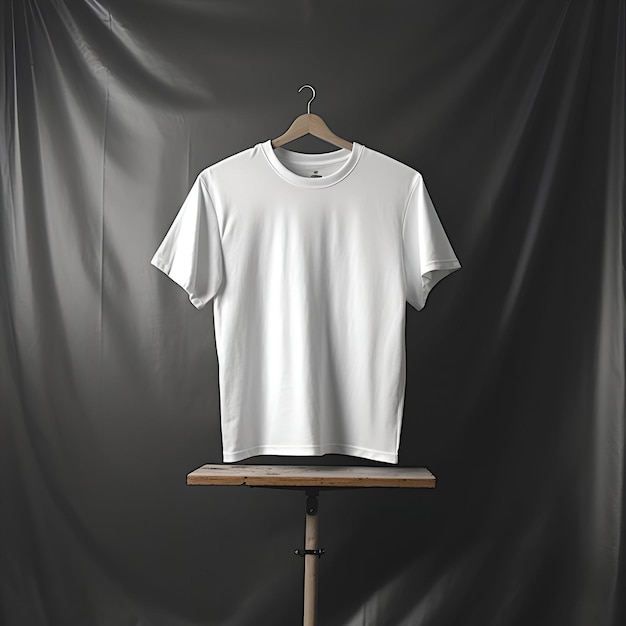 Blank White T Shirt black Background