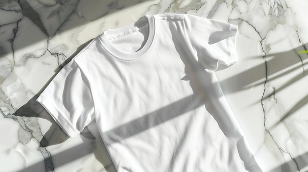 Photo blank white tshirt mockup on black background