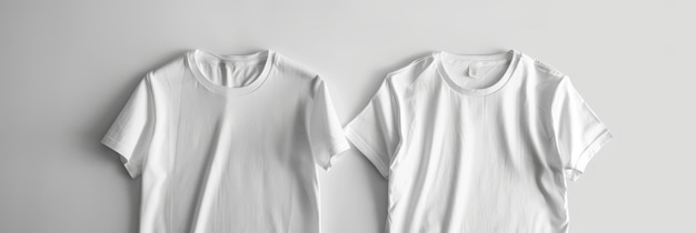 Blank White TShirts on Neutral Background for Mockups