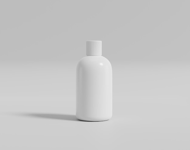 The blank white water bottle in the empty background, 3d rendering, 3d illustration