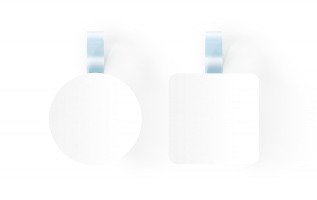 Blank white wobblers hanging on wall