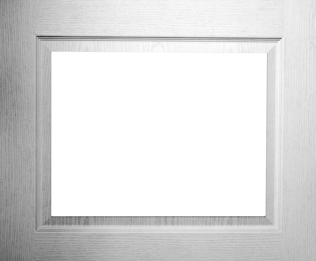 Blank white wood frame. Isolated on white