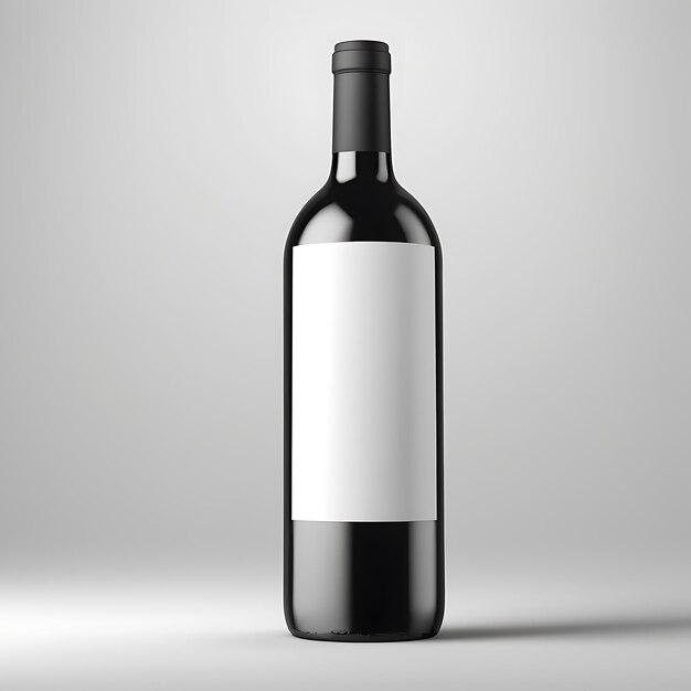 Photo blank wine bottle mockup