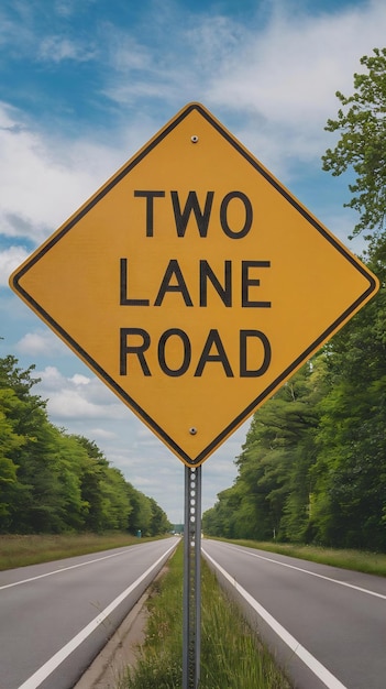 Photo blank yellow road sign