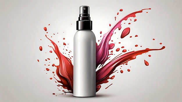 BlankCosmetic spray bottle Transparent plastic package design mockup