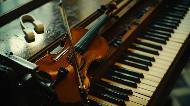 Blend the soulful harmony of a piano keyboard and a violin