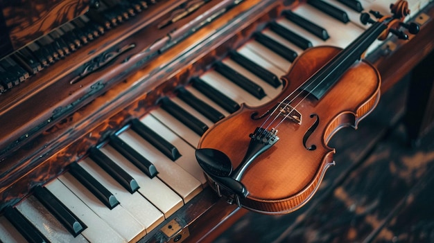 Blend the soulful harmony of a piano keyboard and a violin