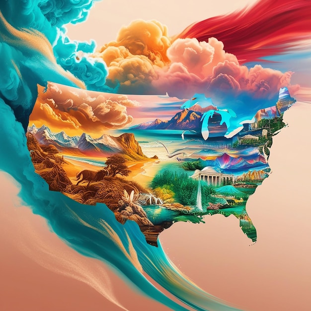 Blended image of the United States