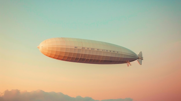 Photo blimp floating gracefully in the sky