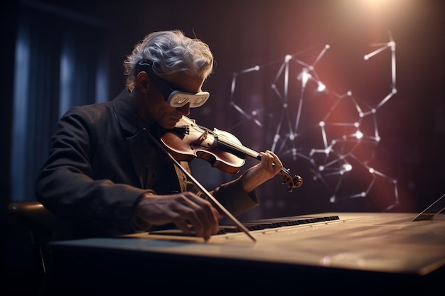 Blind musician composing music using adaptive Generative ai