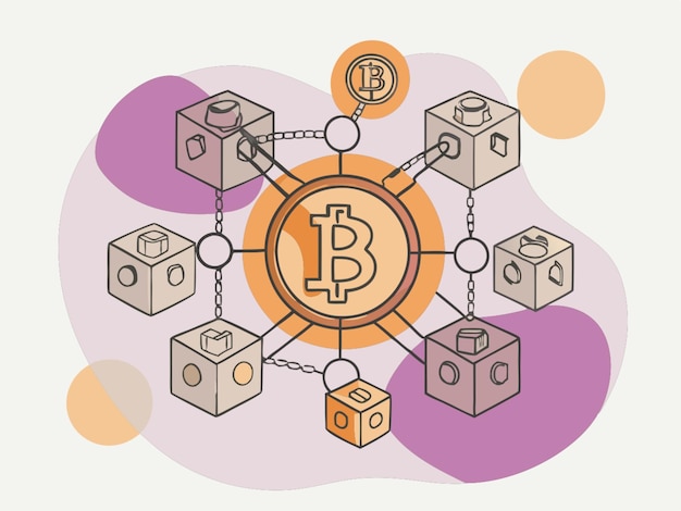 Photo blockchain technology bitcoin crypto illustration