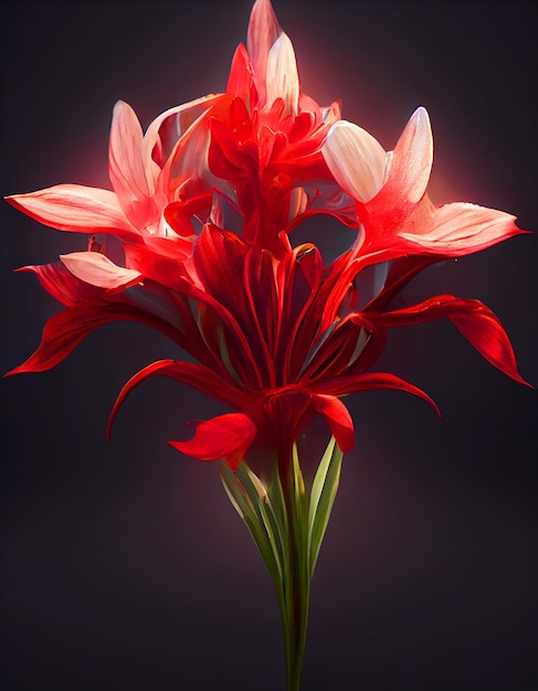 Blomming Red African Lily with magical aroma