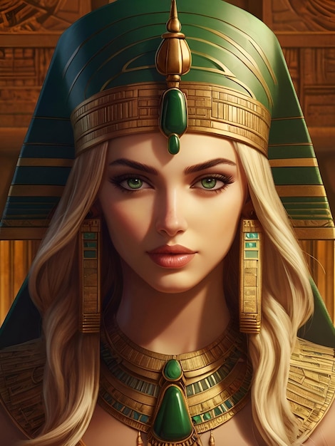 Blonde girl in ancient Egyptian costume