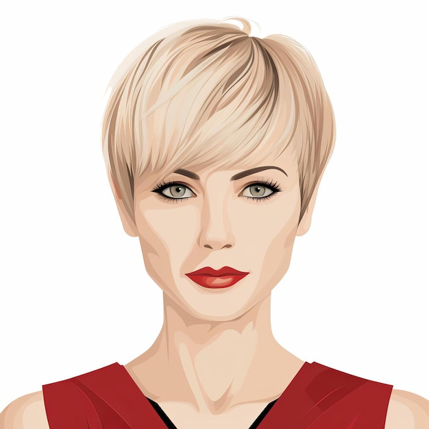 Photo blonde woman cartoon vector portrait celebrity style with precise attention to detail