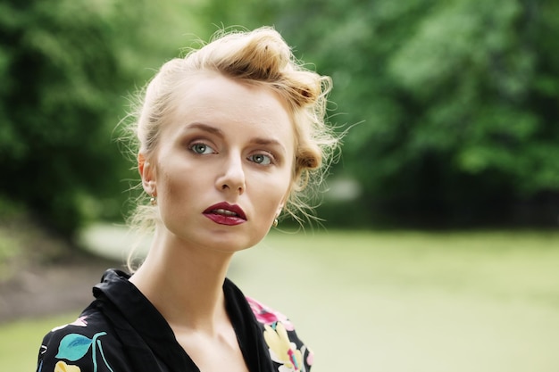 Blonde Woman near the Lake