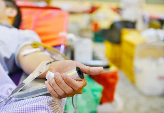 Blood donation in hospital