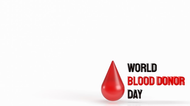 The blood drop for world blood donor day medical concept 3d rendering