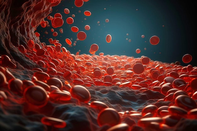 Blood hemoglobin red medical concept macro closeup Cell microbiologists artery scientific