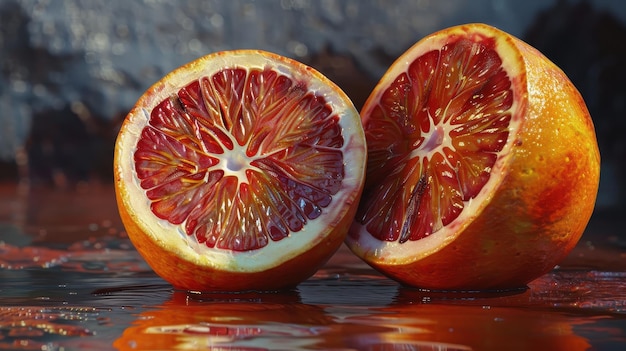 Photo blood orange fruit painted in street art style