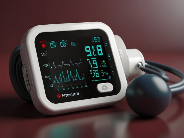 Photo blood pressure monitor with medical concept