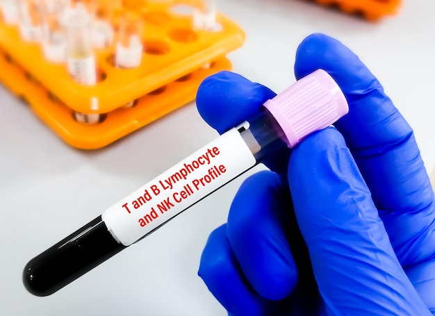 Blood sample for T lymphocyte, B lymphocyte and Natural killer cell profile test.