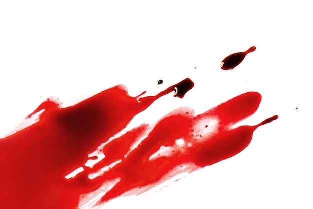 Blood splatter on white background Graphic resource for design