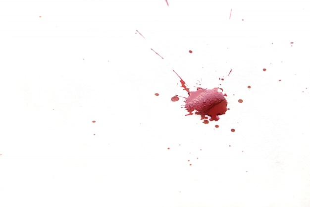 Blood splatters on white background.