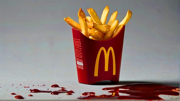 Bloody McDonalds French Fries covered in blood