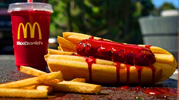 Bloody McDonalds French Fries covered in blood