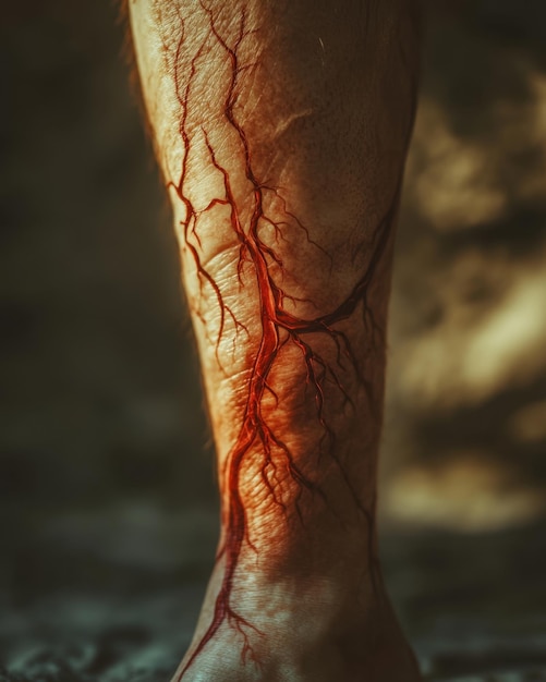 Bloody Veins on Leg