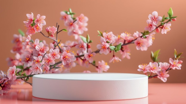 Blooming Branch With Pink Flowers