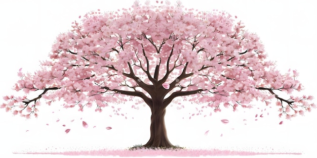 Blooming cherry blossom tree