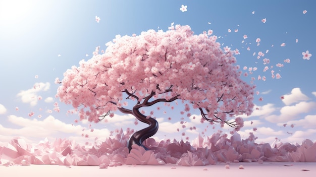 A blooming cherry tree