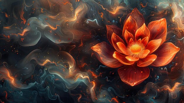 A Blooming Lotus Flower in a Dreamy Setting